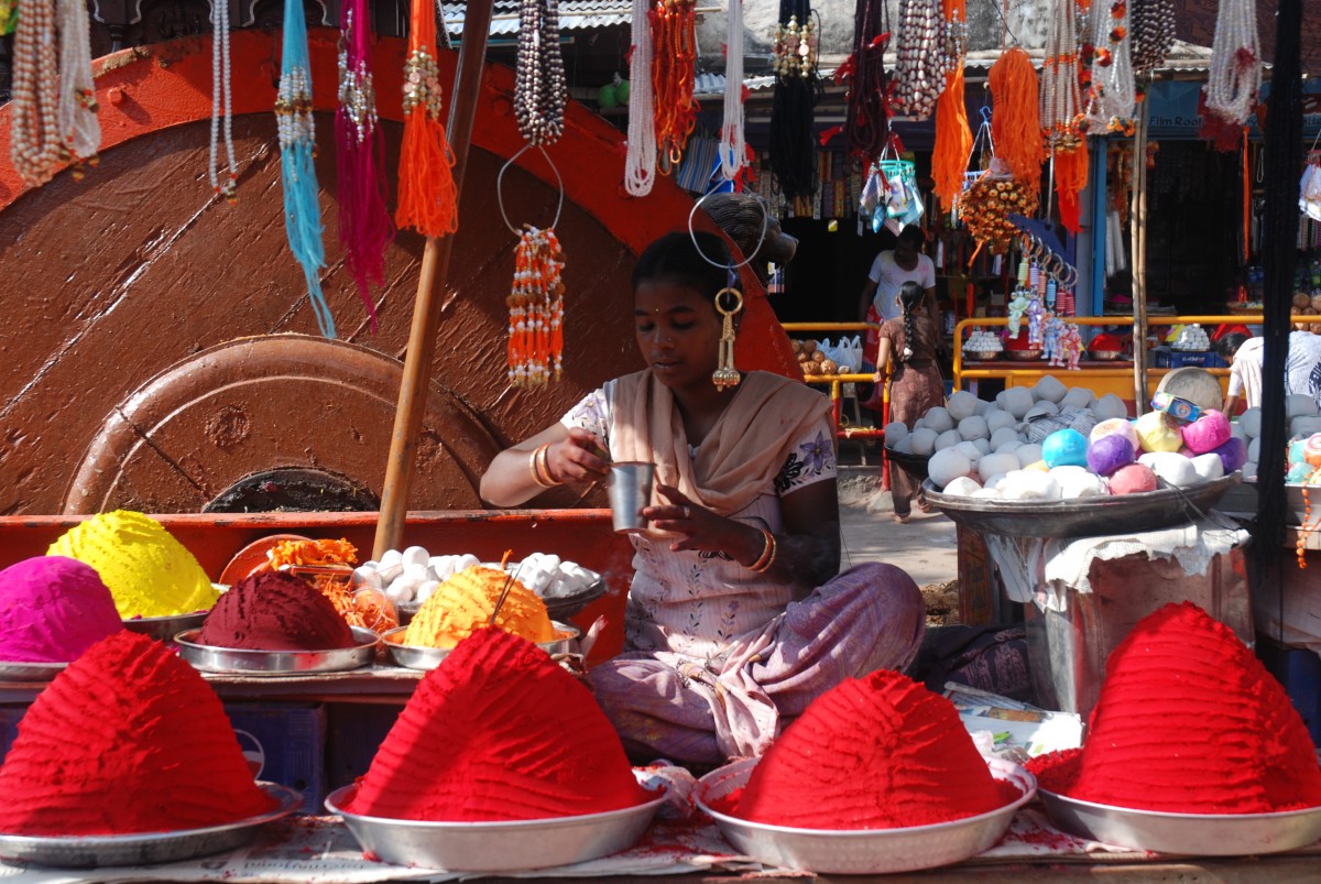 Mercado en la calle en Hampi (India)