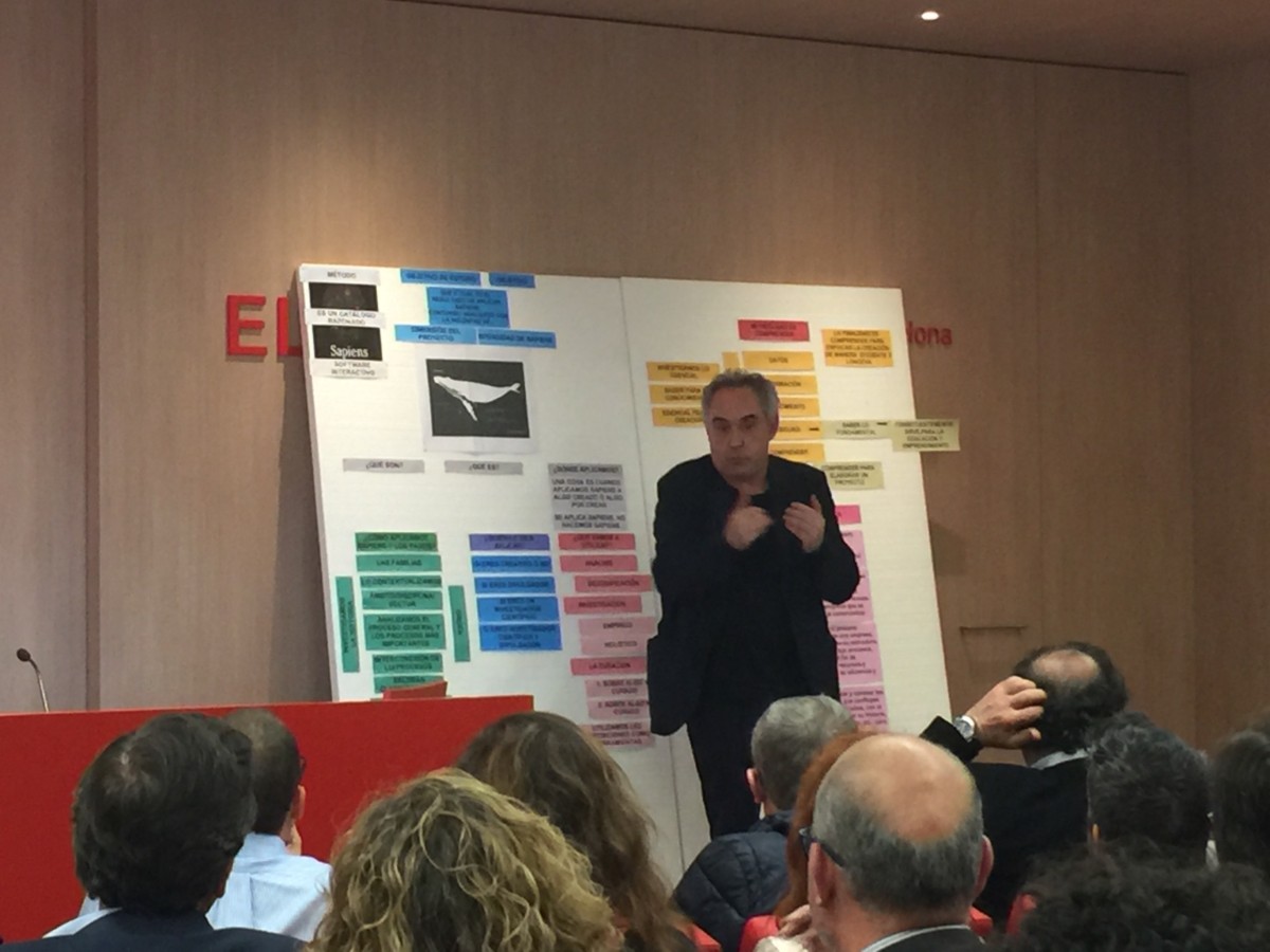 Ferran Adrià explica el método Sapiens en Elisava (Barcelona). The Foodie Studies.