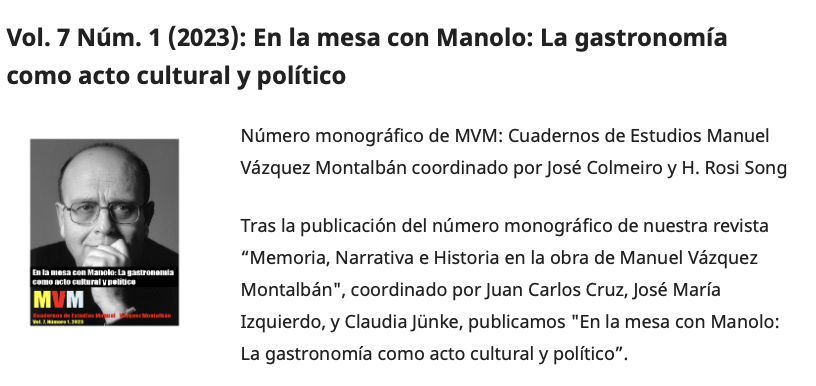 El lenguaje gastronómico de Montalbán desde una perspectiva de género en el artículo «La comunicación gastronómica y emocional de Pepe Carvalho»